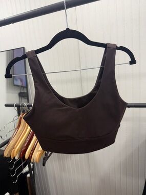 ZYIA Brown Scoop Neck Sports Bra